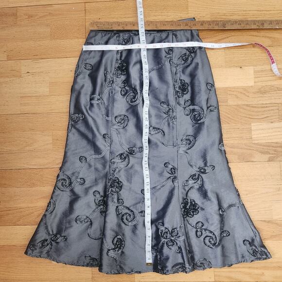 Vtg Midi Skirt Size 10 Womens Silver Textured Fairy Grunge Steampunk WhimsiGoth - Picture 10 of 13